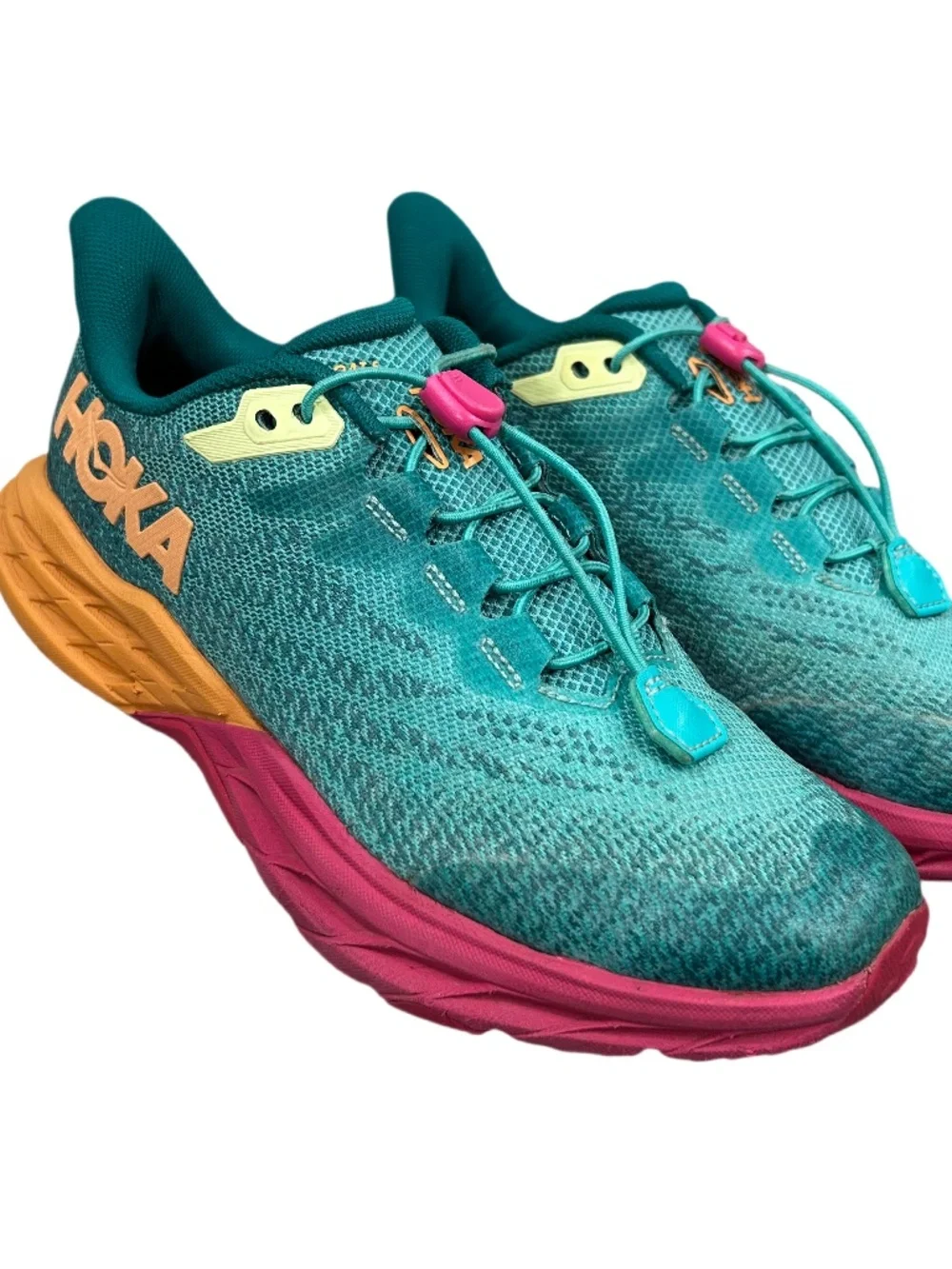 Hoka Speedgoat 5 Teal Mesh Trail Running Sneaker Shoes Size Youth 4.5 MD